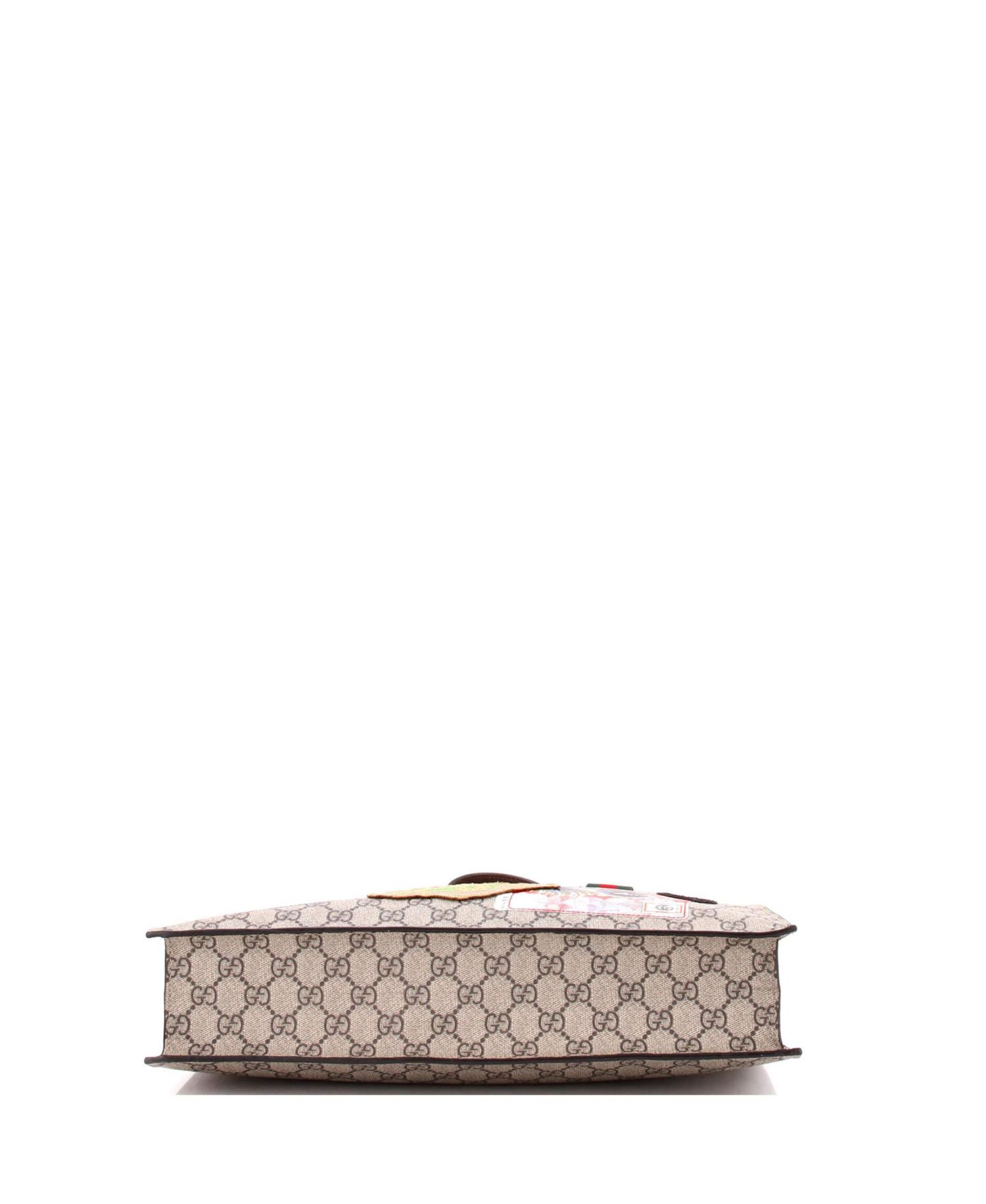 North South Courrier Convertible Soft Open Tote GG Coated Canvas with Applique