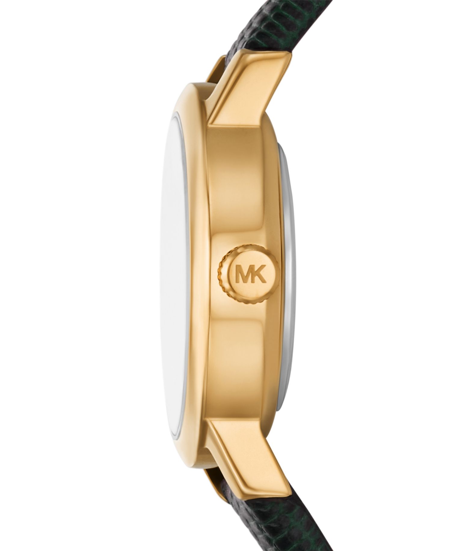 MICHAEL Women's Maude Three-Hand Green Leather Watch 21mm