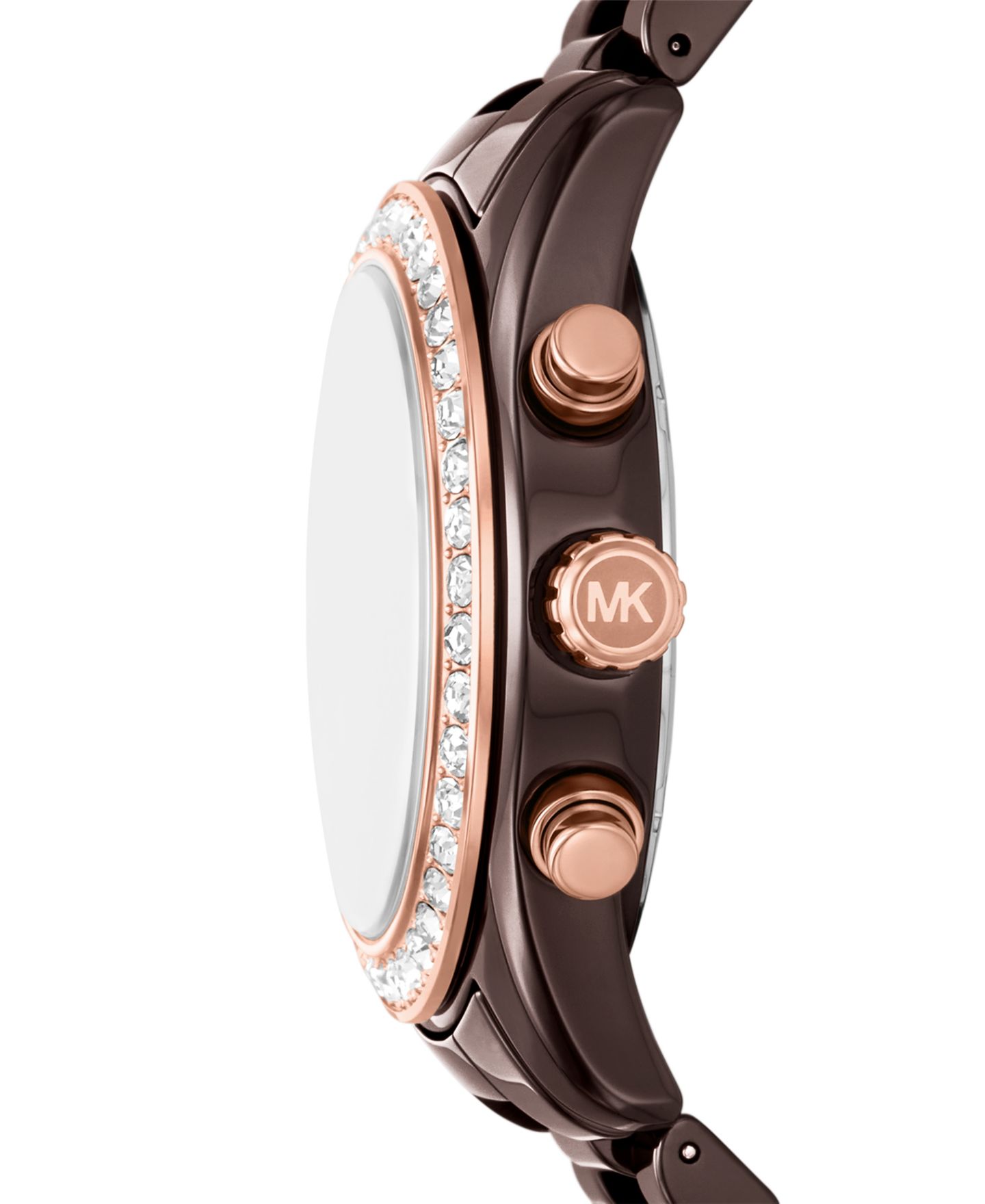 Женские часы Michael Kors MICHAEL Lexington Chronograph Brown Ceramic Watch 38mm — фото 3