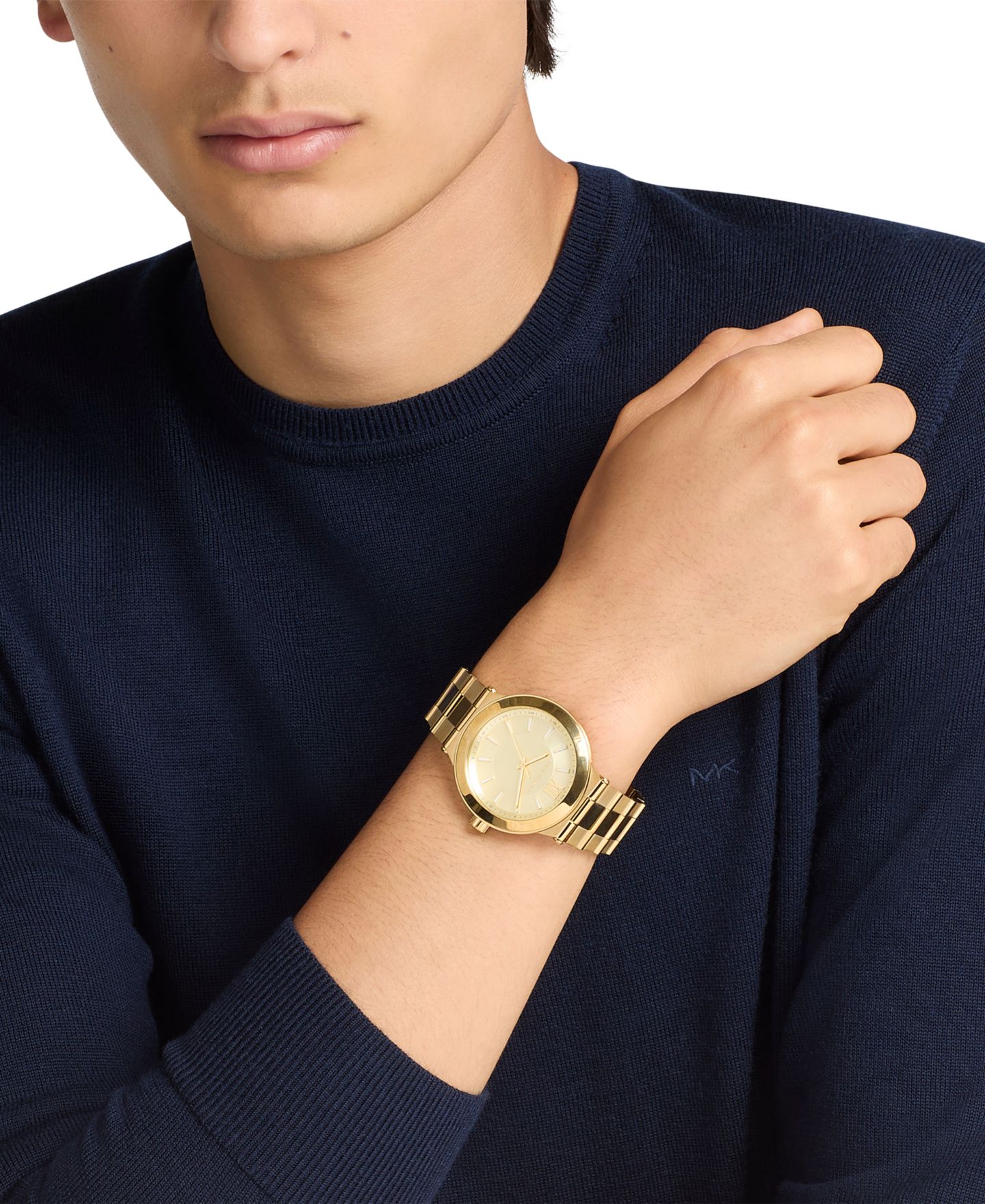 Мужские часы Michael Kors Billie, три стрелки, золотистая нержавеющая сталь, 44 мм — фото 5