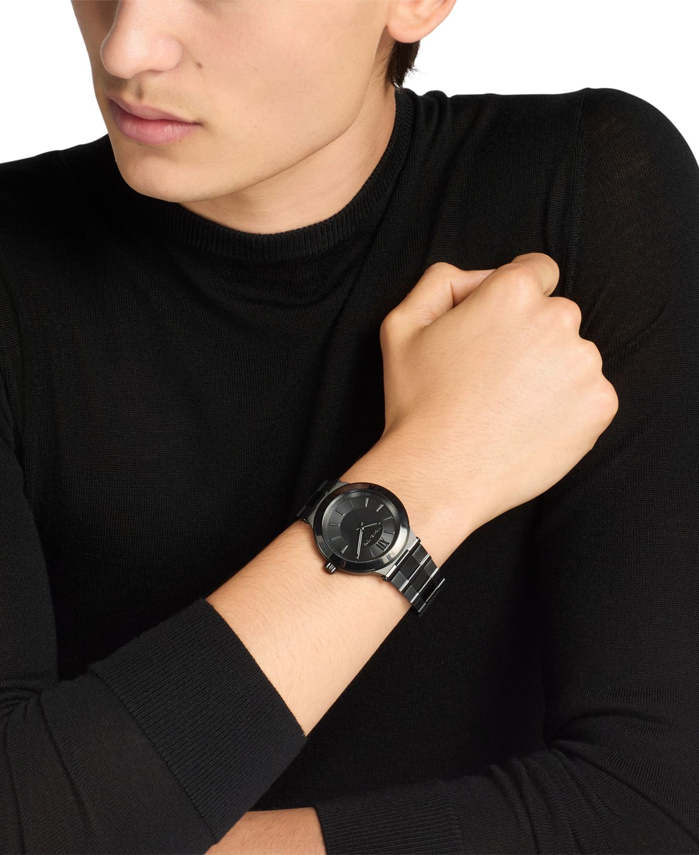 Мужские часы Michael Kors MICHAEL Billie Three-Hand Black Stainless Steel Watch 44mm — фото 5