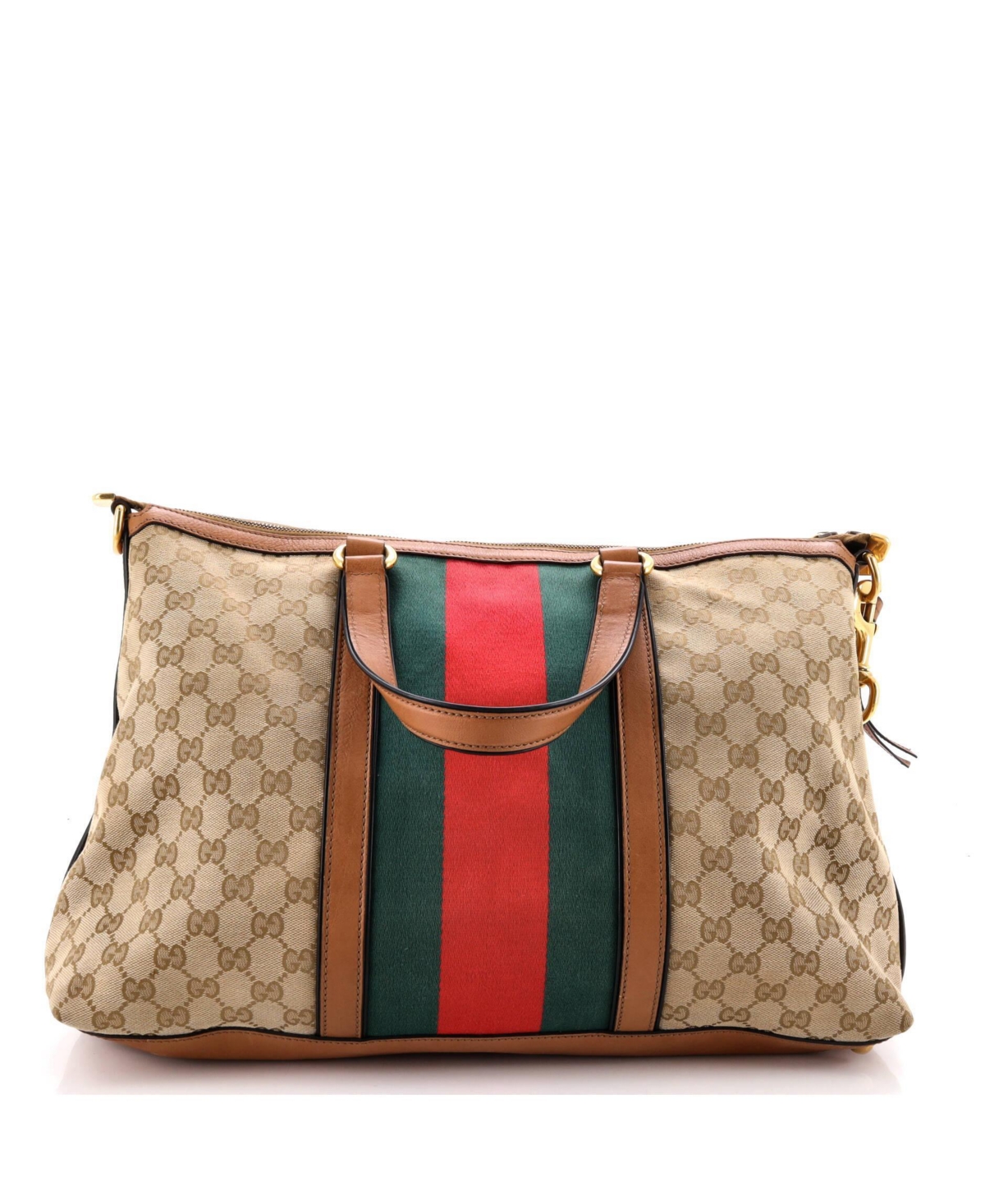 Pre-Owned Gucci Medium Rania Convertible Top Handle Bag Web Gg Canvas