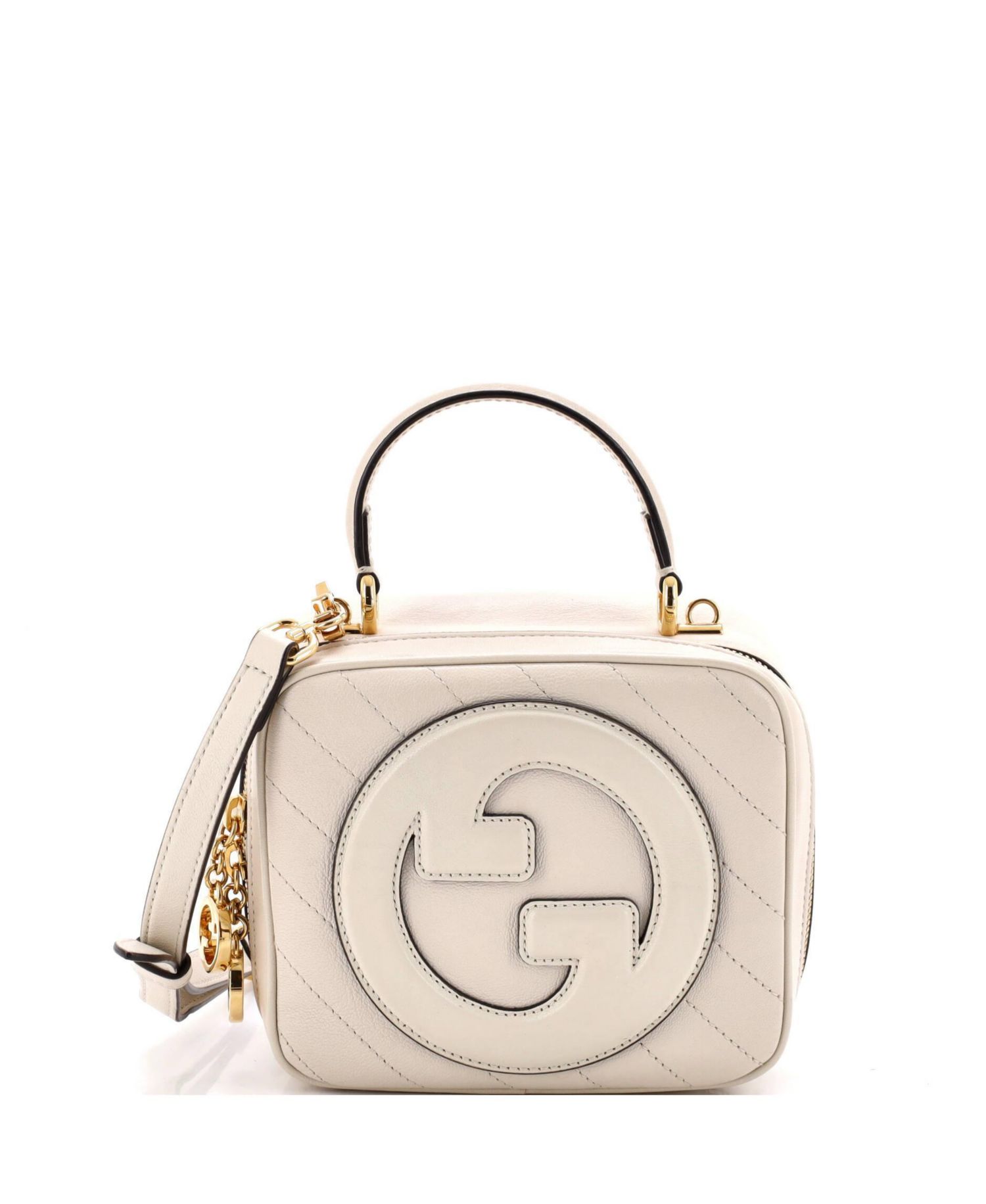 Blondie NM Top Handle Shoulder Bag Diagonal Quilted Leather
