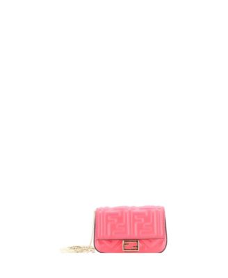 Nano Chain Baguette Charm Bag Zucca Embossed Leather