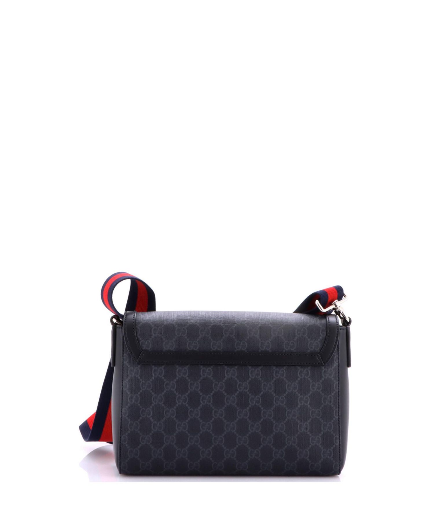 Small Web Strap Flap Messenger Bag GG Coated Canvas