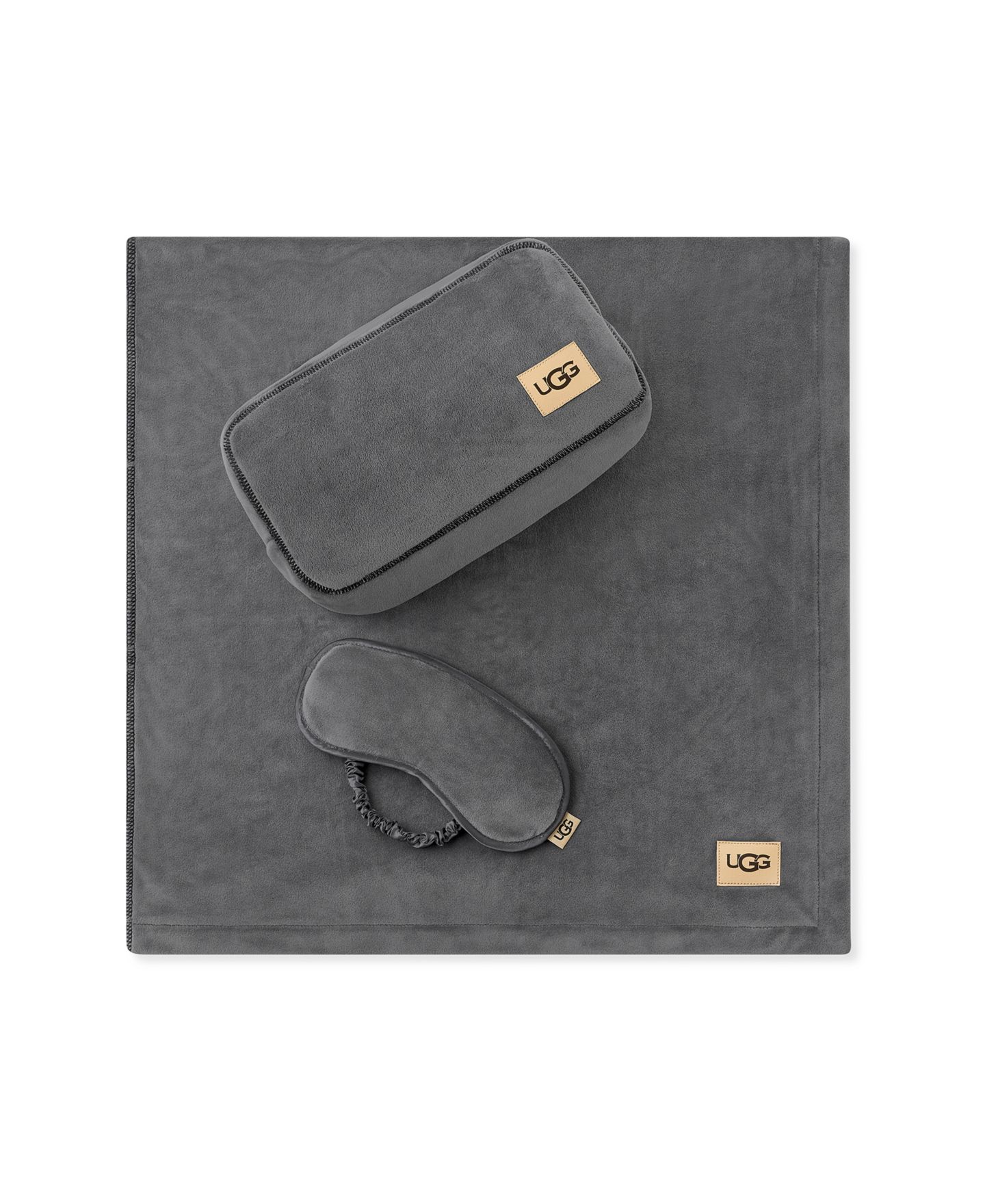 Пледы UGG® Raegan 3-Piece Throw, Eye Mask and Case Gift Set, цвет: Угольный — фото 6