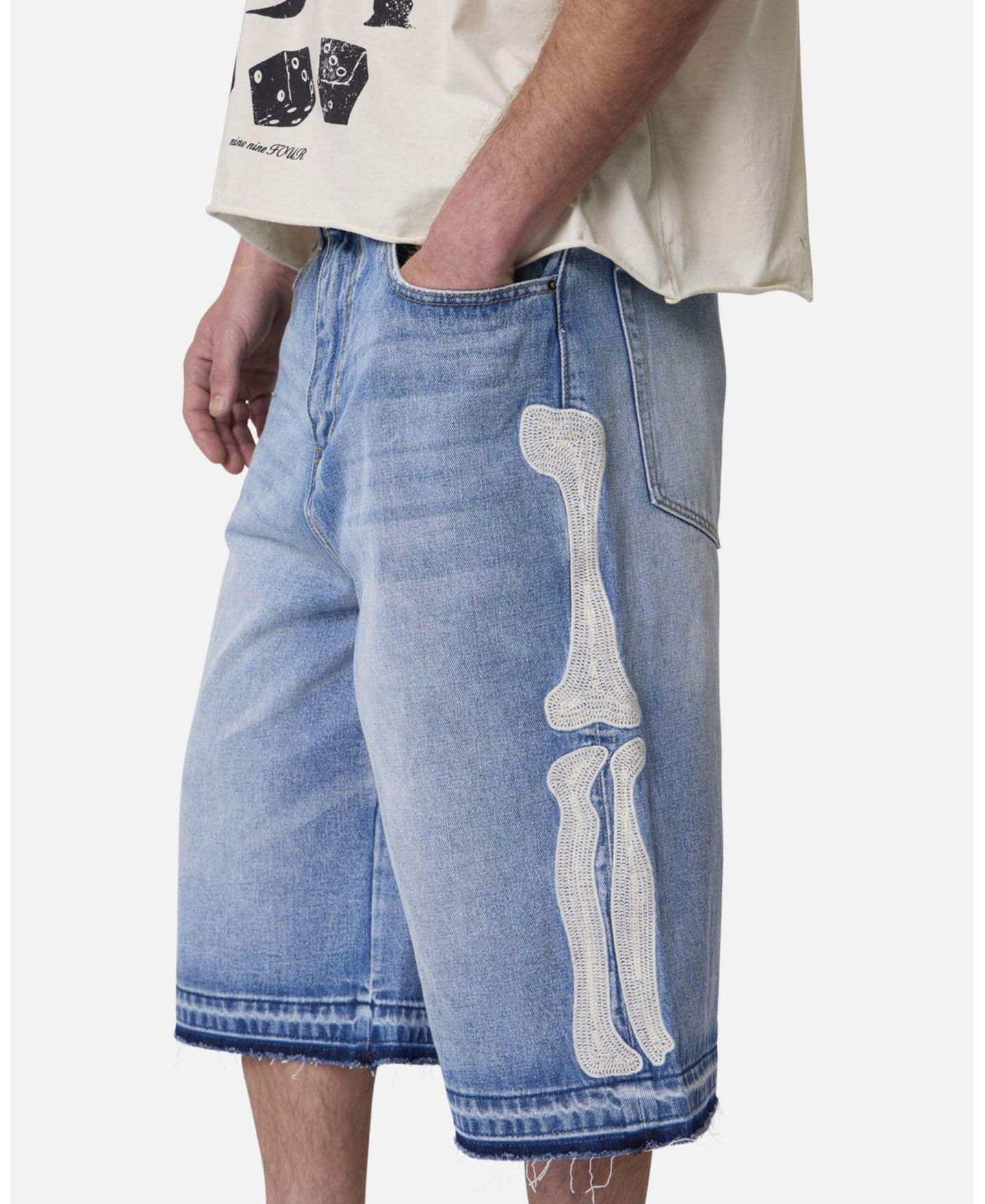 Мужские шорты mnml Ultra Baggy Bone Denim Shorts, цвет: Синий — фото 6