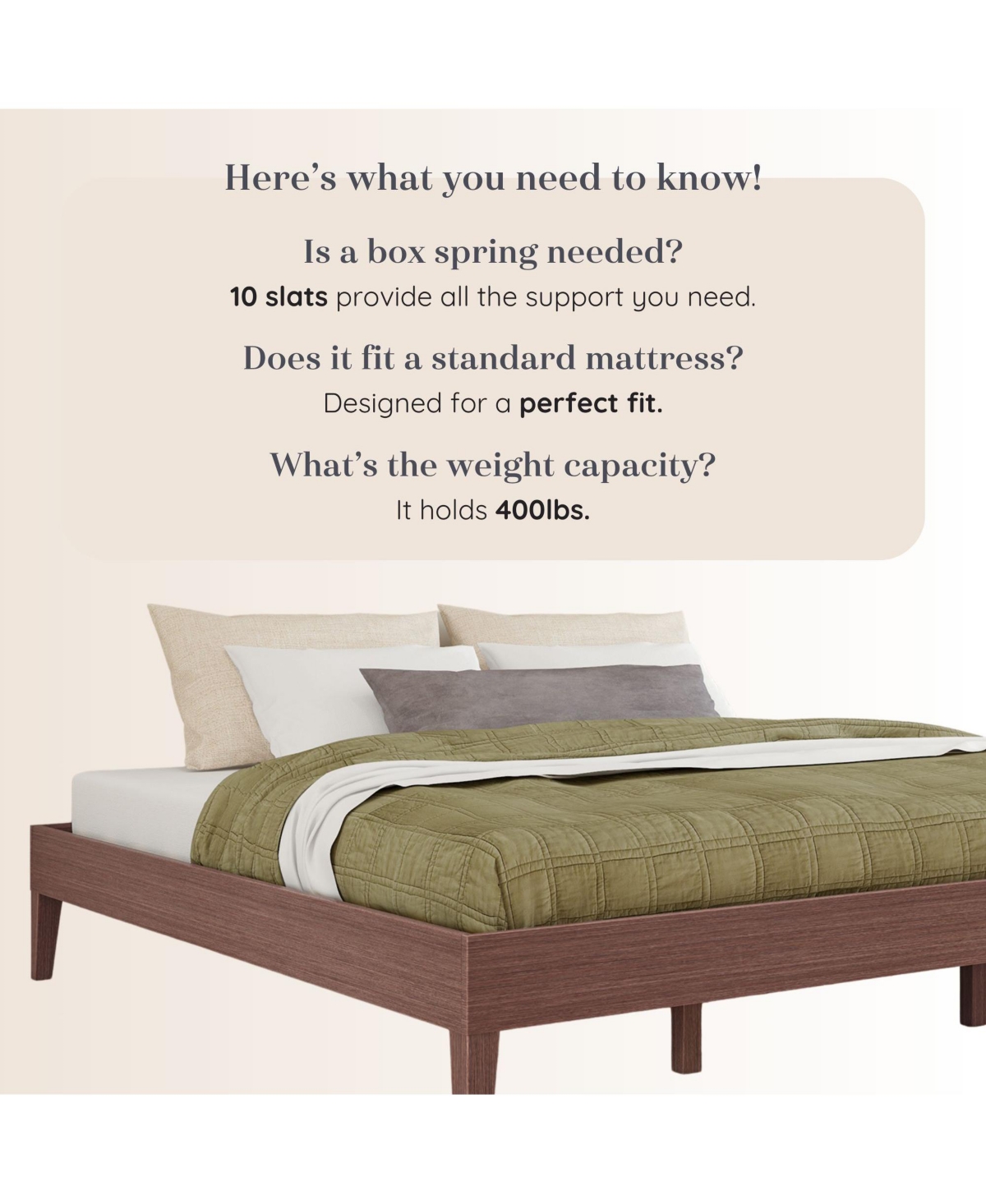 Grain & Grove Oak Embossed Bear Platform Bed