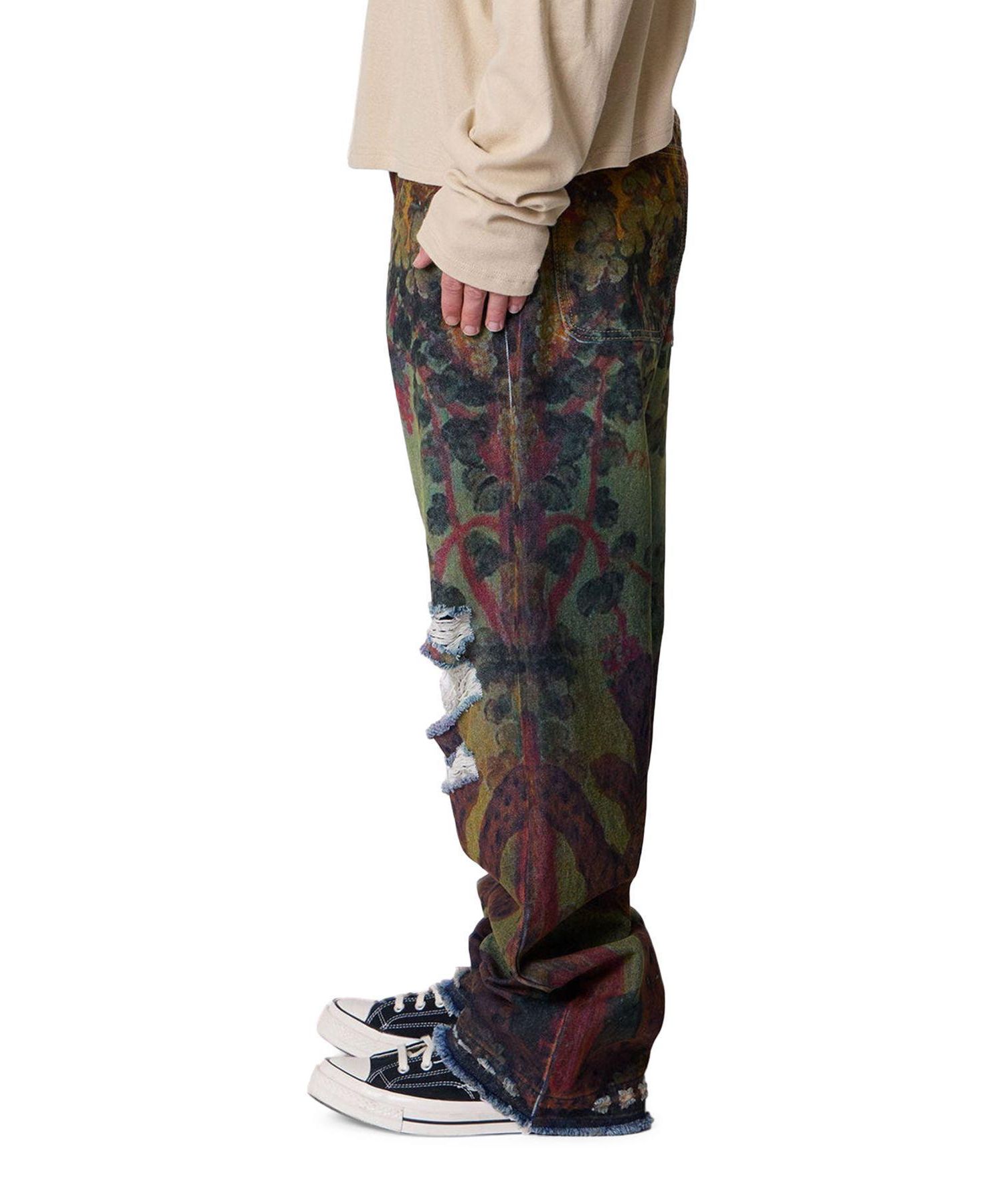 Men's Ultra Baggy Leopard Denim Jeans