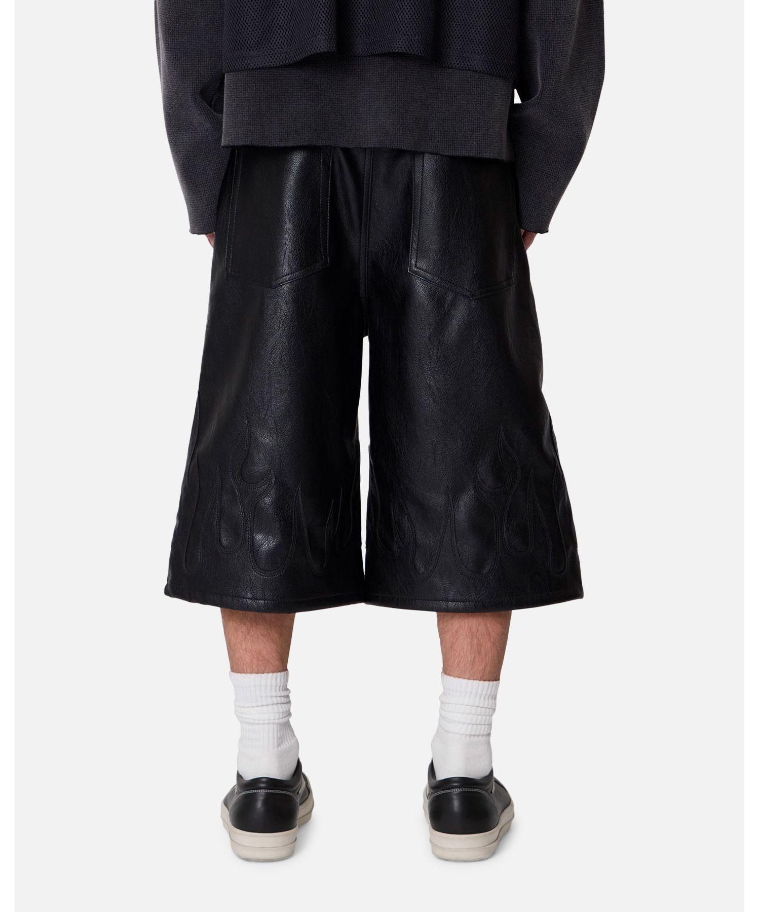 Men's Ultra Baggy Leather Flame Shorts