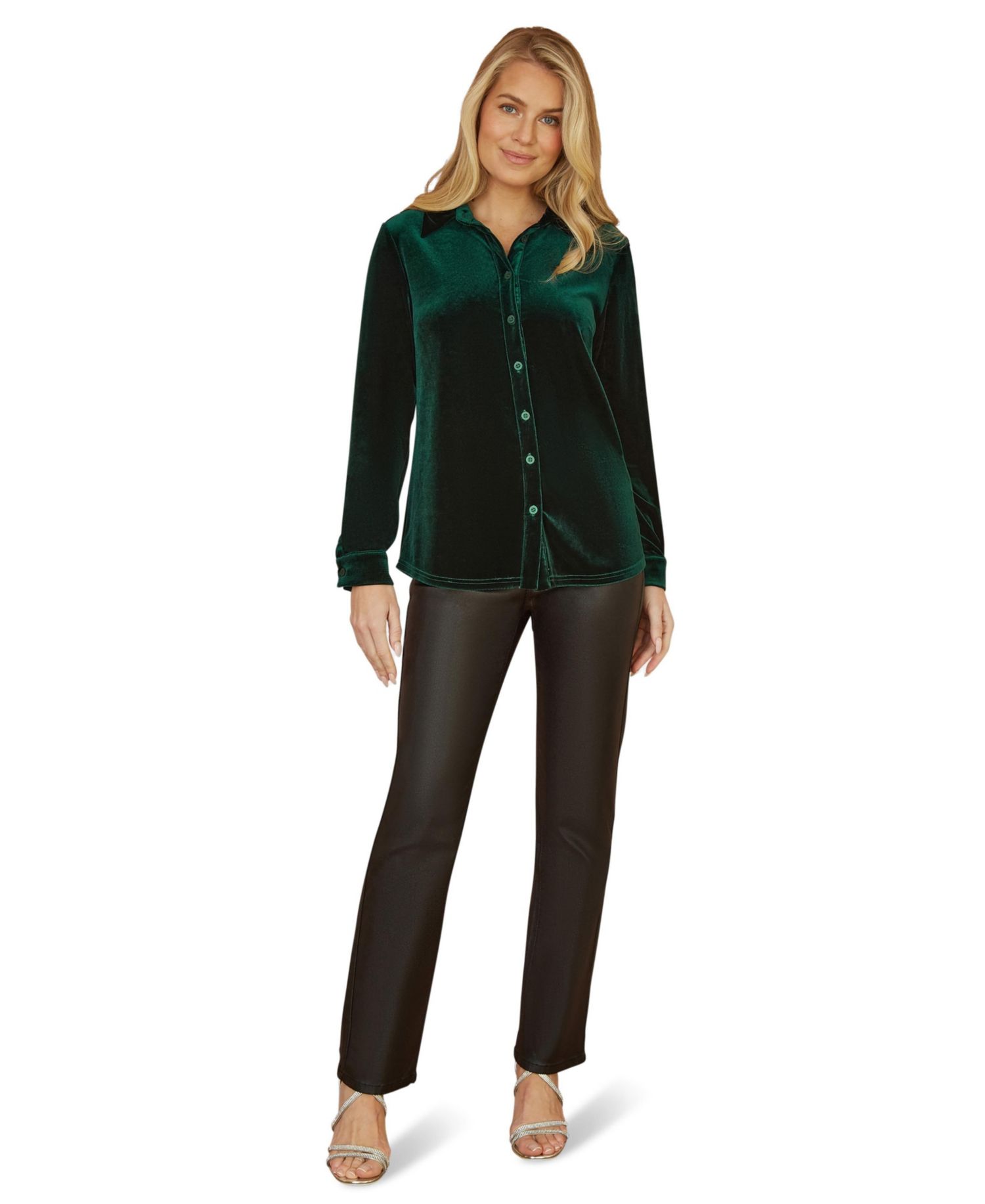 Women's Velvet Relaxed-Fit Long-Sleeve Shirt