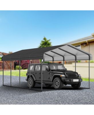 12x20 Feet Heavy-Duty Galvanized Steel Metal Carport Garage Shelter