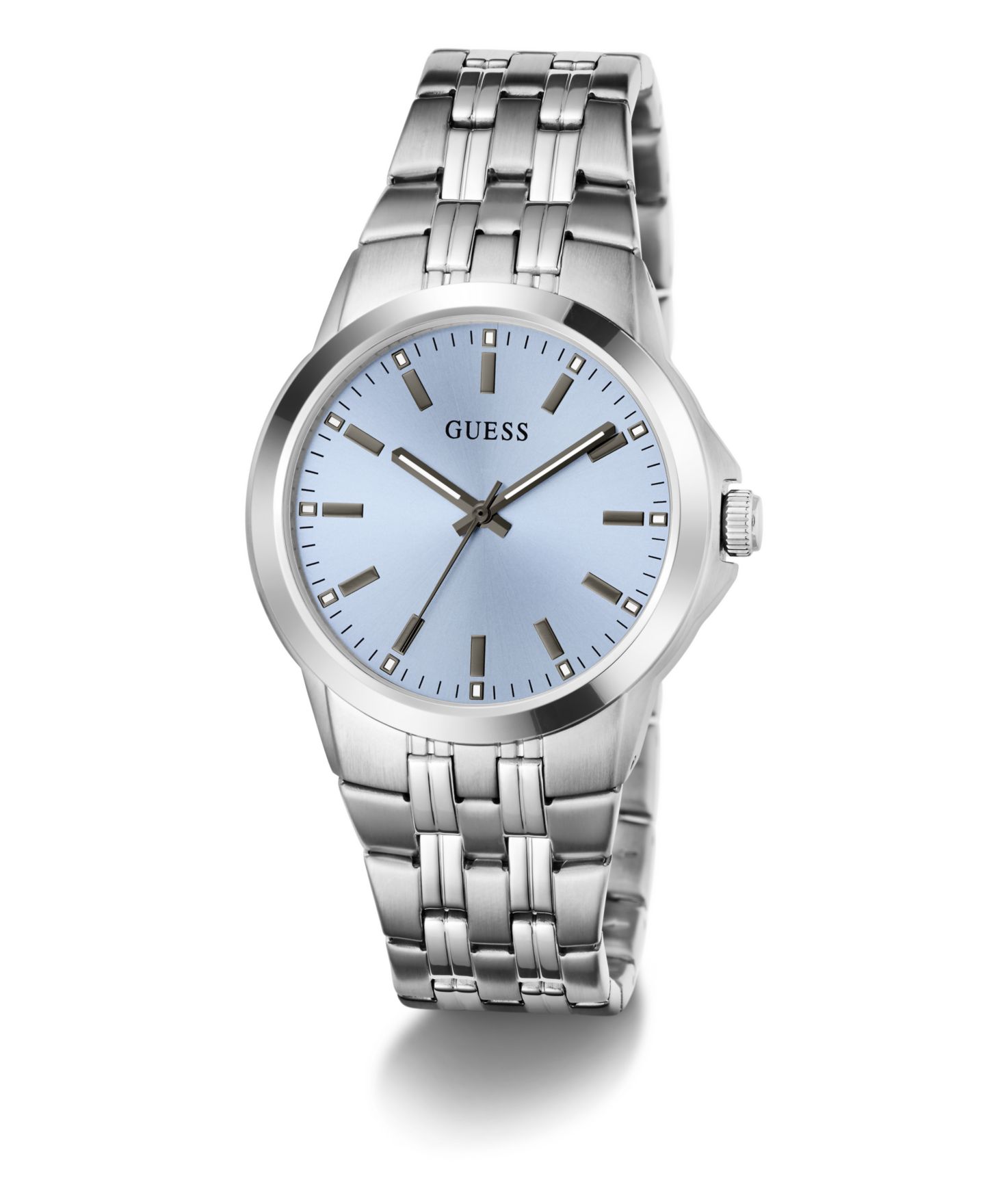 Мужские часы GUESS Quartz Silver-Tone Stainless Steel Watch 39mm — фото 4