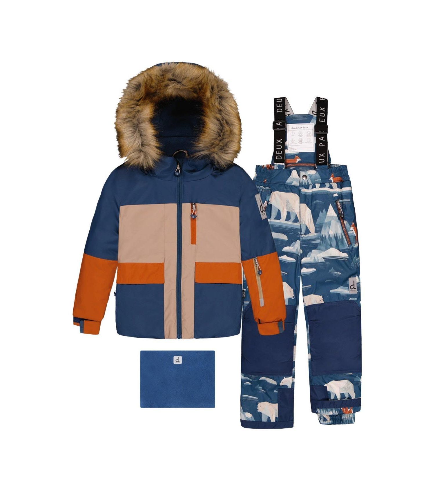 Big Boys Boy(6-14) Two Piece Play Snowsuit Bear Print Pants