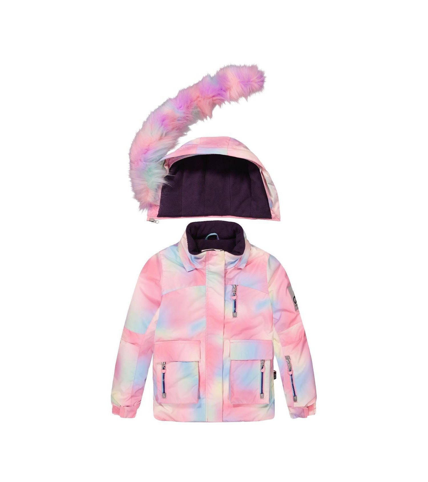 Big Girls Girl(6-14) Two Piece Play Snowsuit Multicolored with Unicorn Print Pants