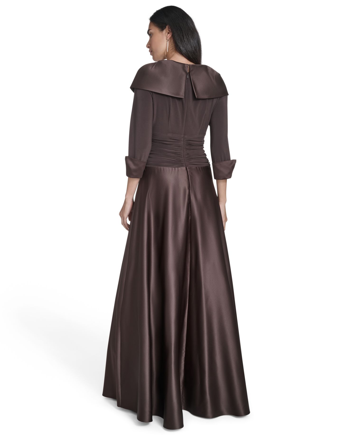 Women's 3/4-Sleeve Portrait Collar Rhinestone-Cuff Dress