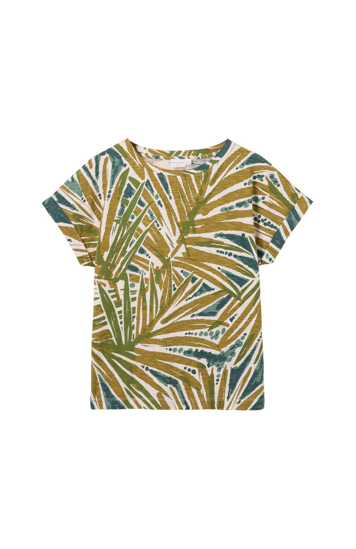 Женская футболка Celtic & Co. Cotton Crew Neck, цвет: Пальмовый с принтом — фото 6