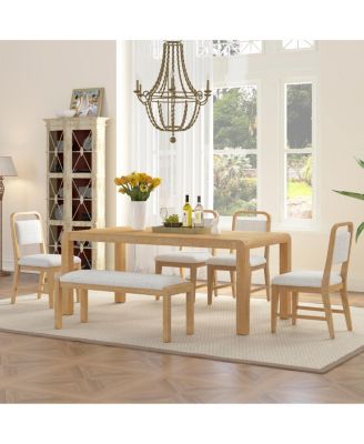Extendable Dining Set with 4 Chairs and Bench