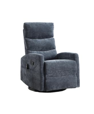 Chenille Manual Recliner Chair Rocker Swivel Chair with Heat and Massage for Living Room