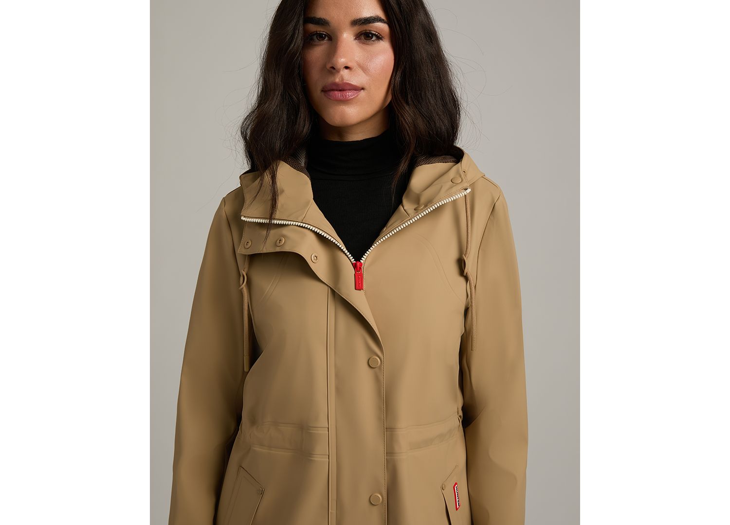 Women's Darcy Hooded Long Rubberized Anorak Coat