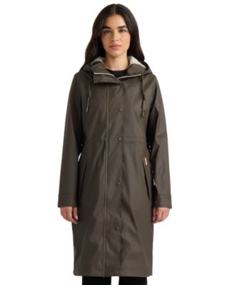 Women's Darcy Hooded Long Rubberized Anorak Coat