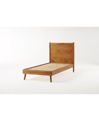 Acacia Wood Bed With Mid-Century Modern Design