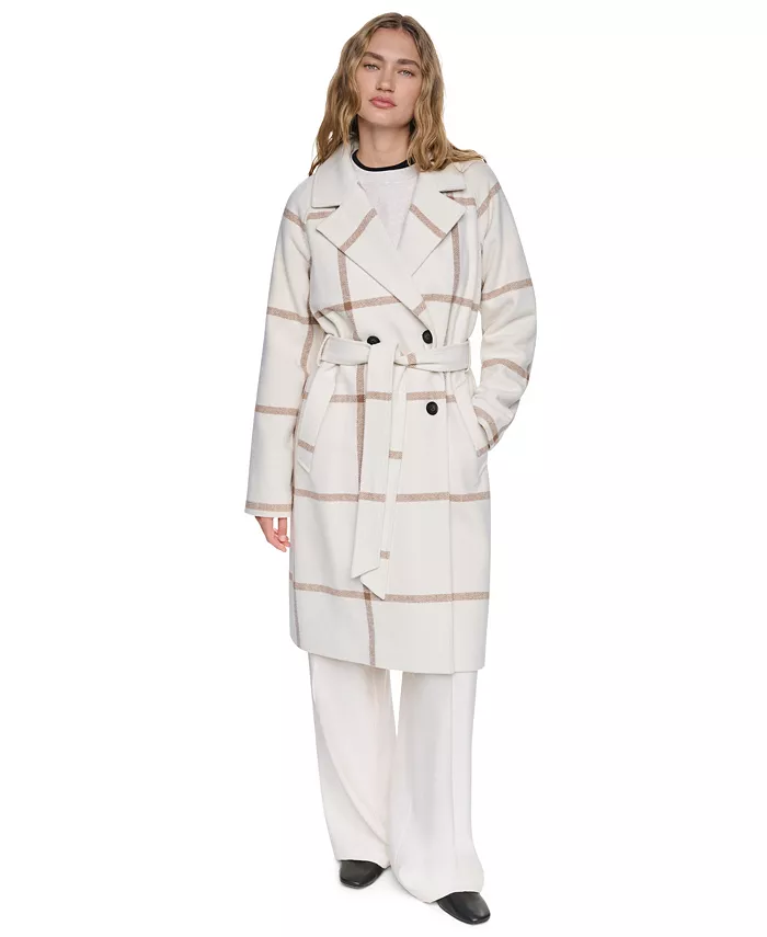 Women's Double-Breasted Belted Notch Collar Coat - thumbnail 5