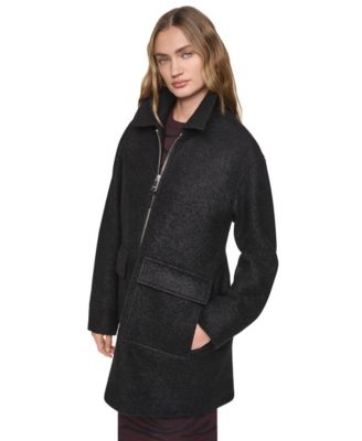 Women's Tailored Herringbone Wool-Blend Coat