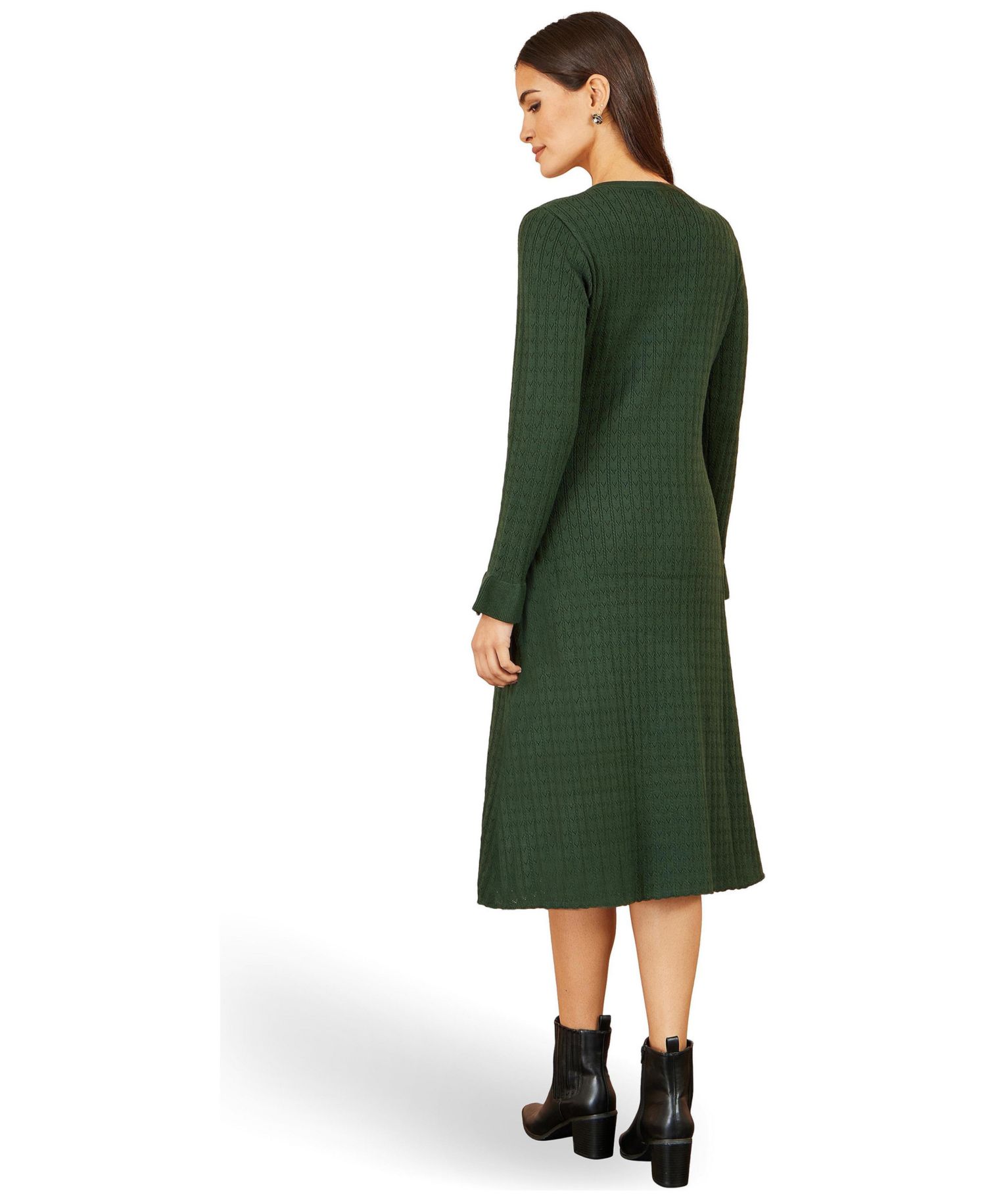 Women's Long Sleeve Knitted Midi Dress