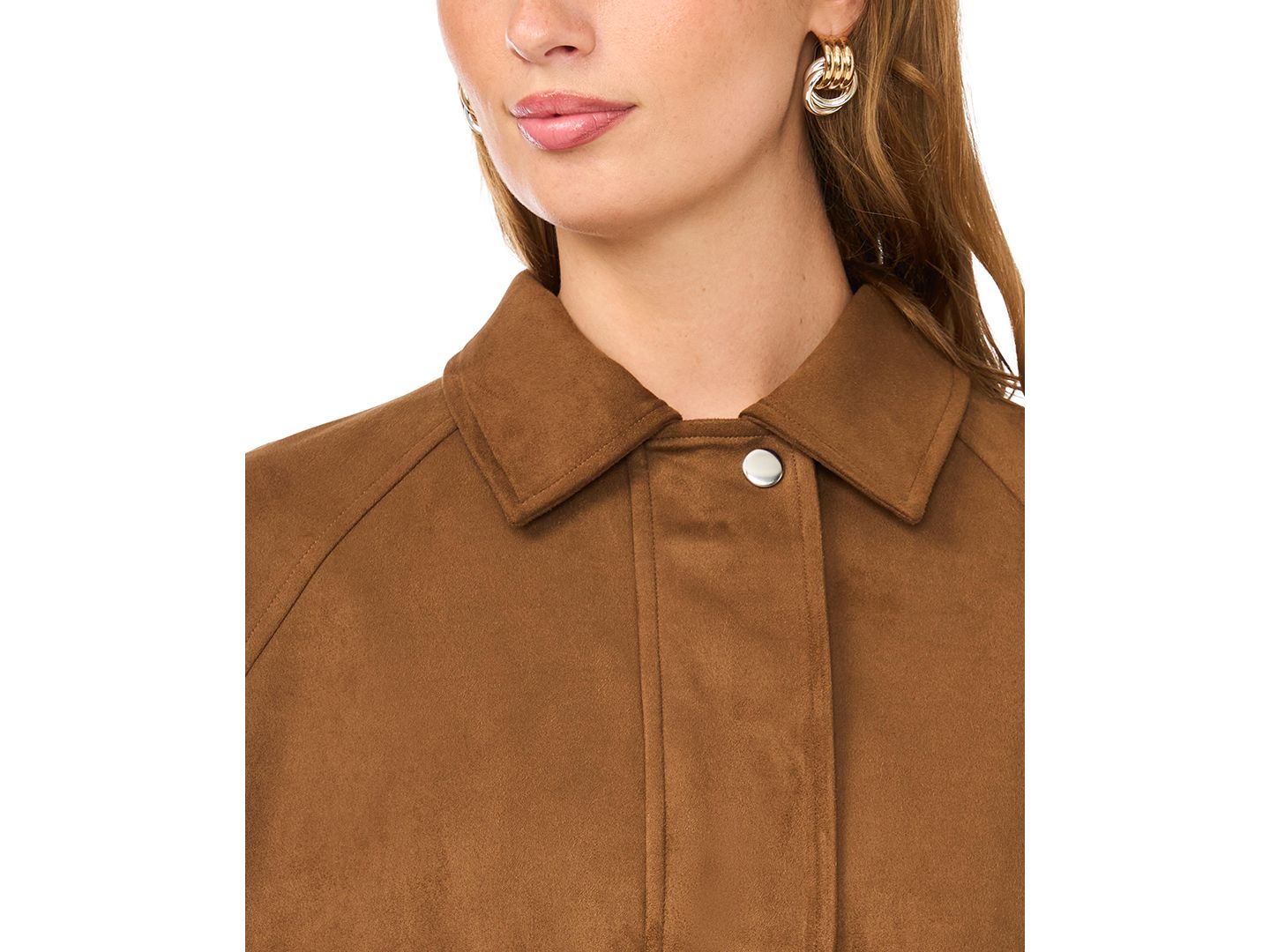 Женская куртка Vince Camuto Raglan-Sleeve Faux-Suede Bomber, цвет: Toasted — фото 7