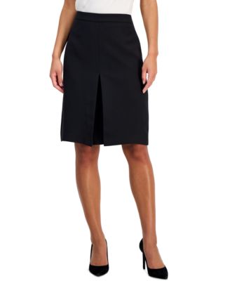 Women's Pleat-Front Crepe A-Line Skirt