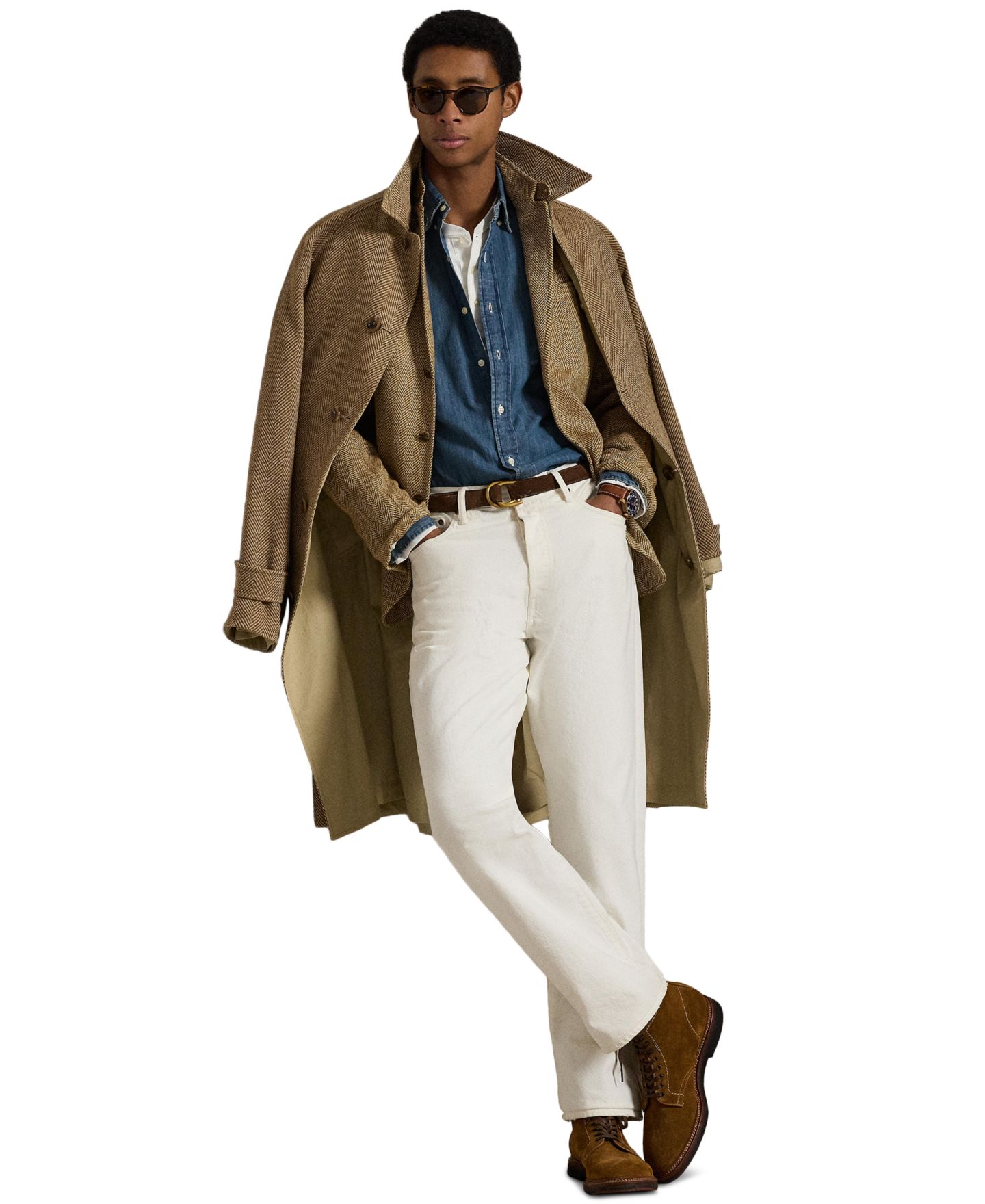 Мужская рубашка Polo Ralph Lauren Classic-Fit Denim, цвет: Джинсовый — фото 3