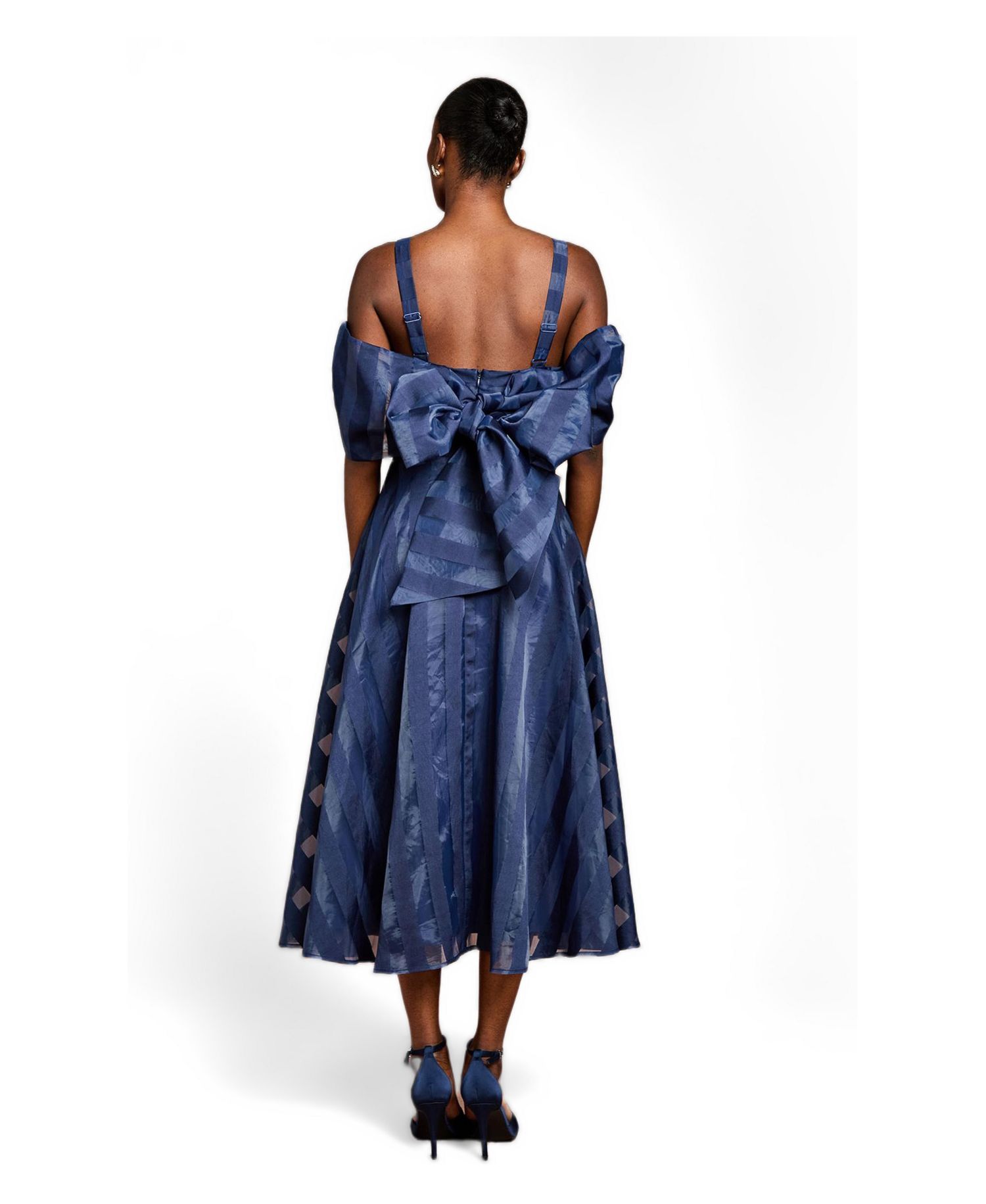 Women's Organza Bardot Midi Dress