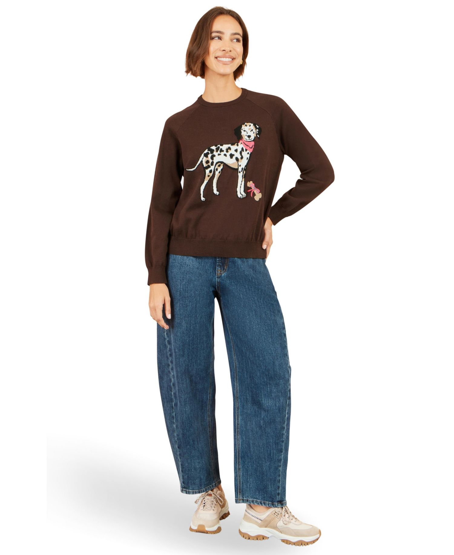 Women's Dalmatian Intarsia Relaxed Jumper