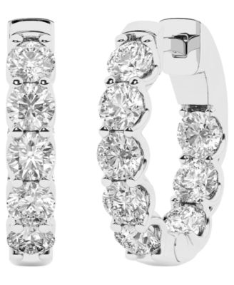 Lab-Grown Diamond Hoop Earrings (2 ct. t.w.) in Sterling Silver
