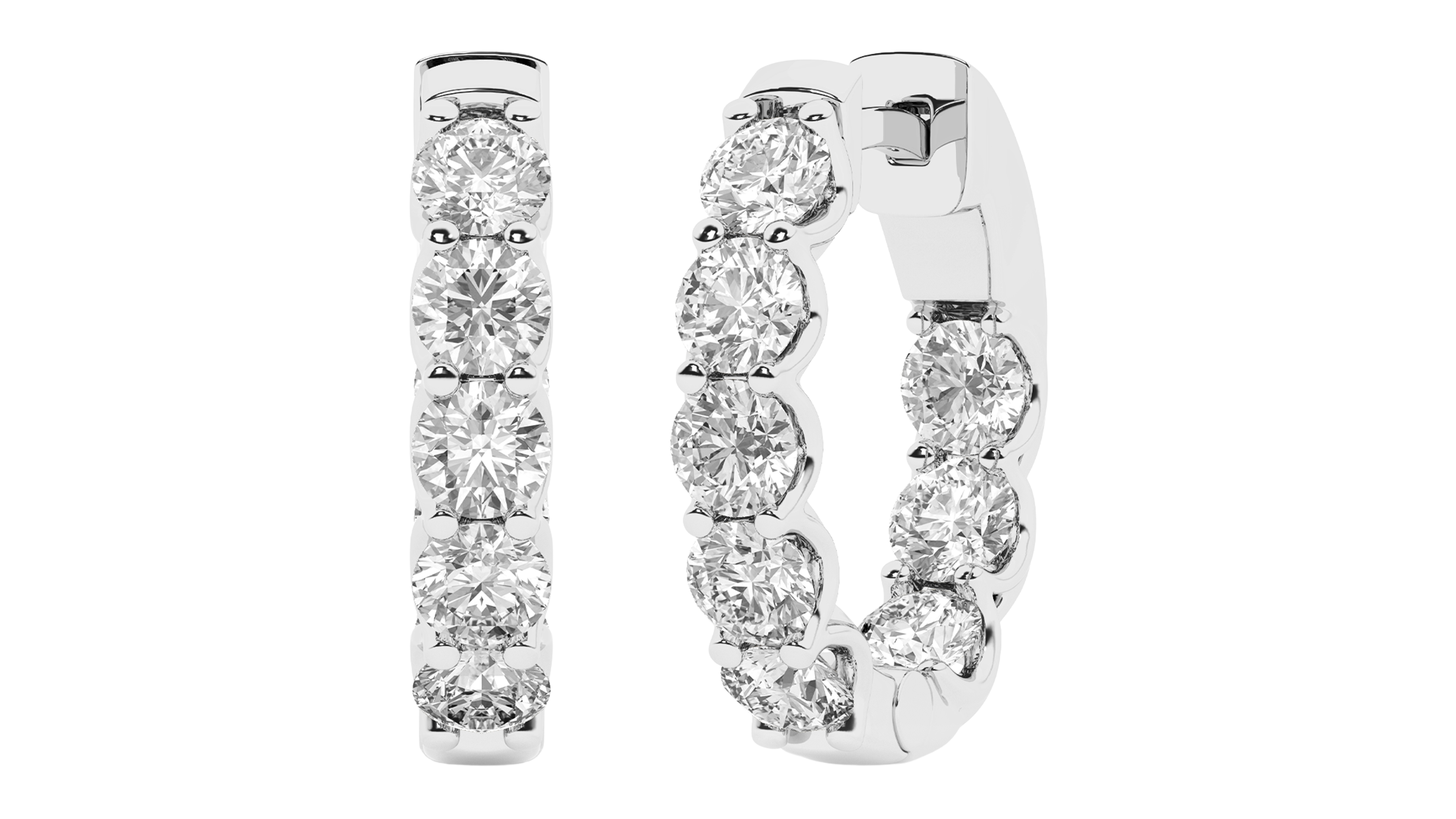 Forever Grown Diamonds Lab-Grown Diamond Hoop Earrings (2 ct. t.w.) in Sterling Silver