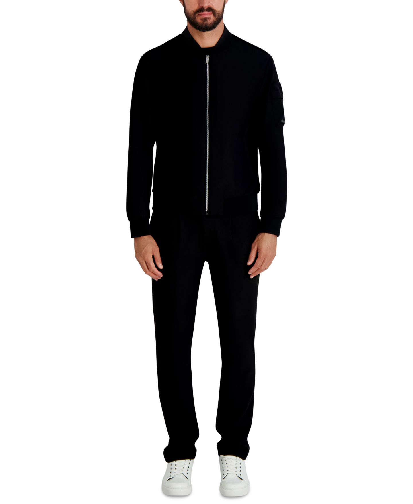 Мужская куртка KARL LAGERFELD PARIS Ponte Bomber, цвет: Чёрный — фото 2