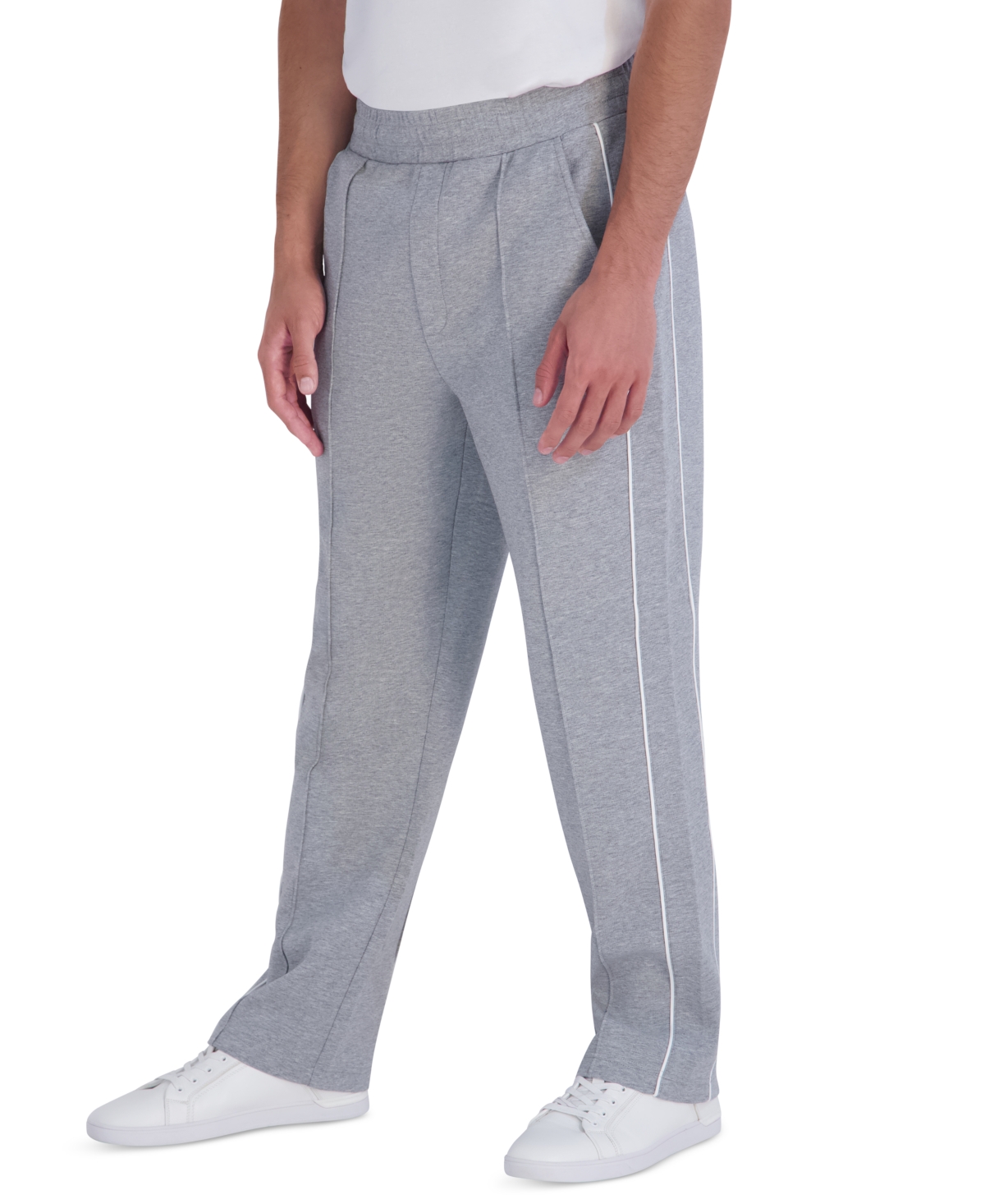 Karl Lagerfeld Paris Men's Ponte Track Piping Detail Pants