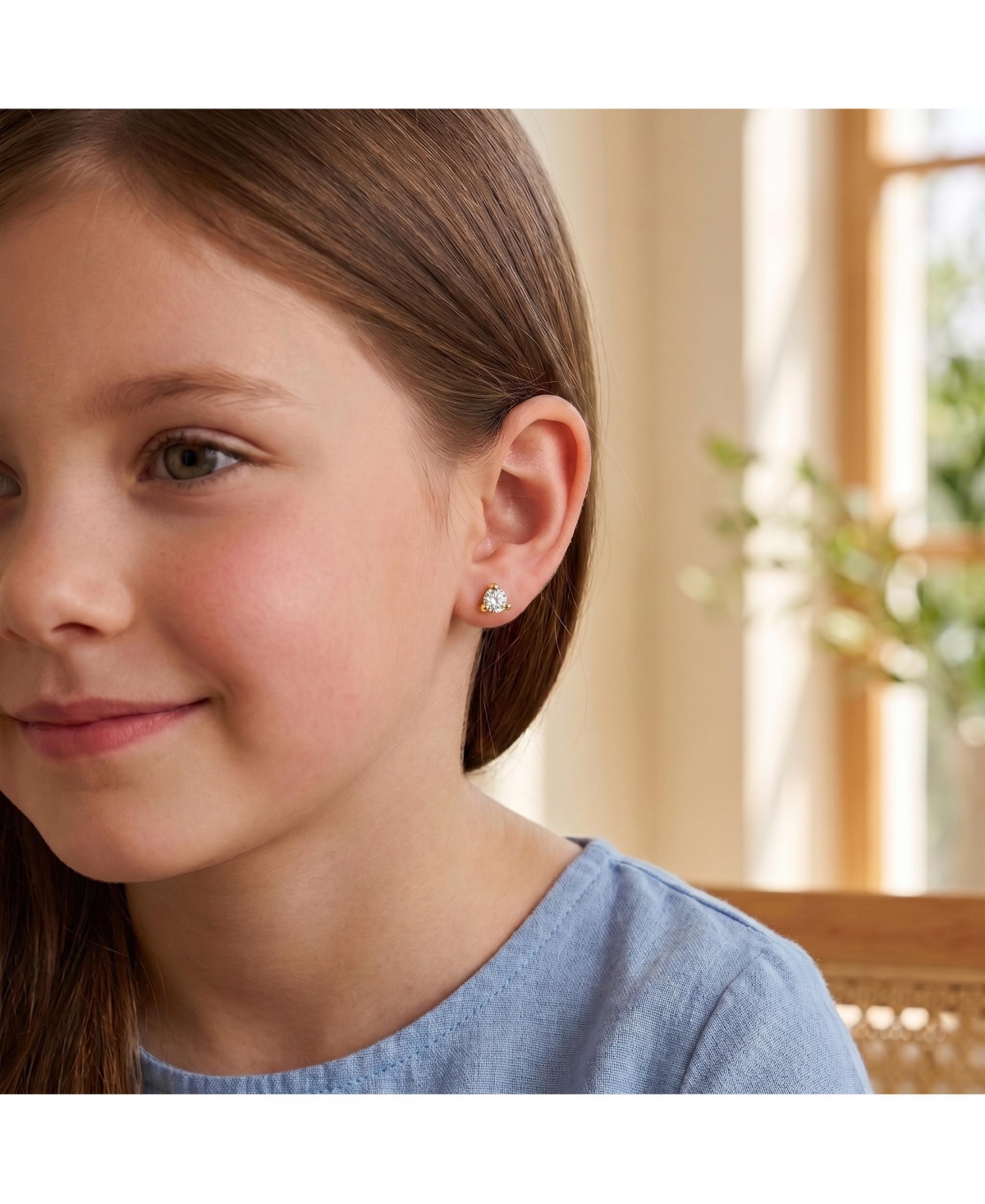Sterling Silver Cubic Zirconia Solitaire Stud Earrings