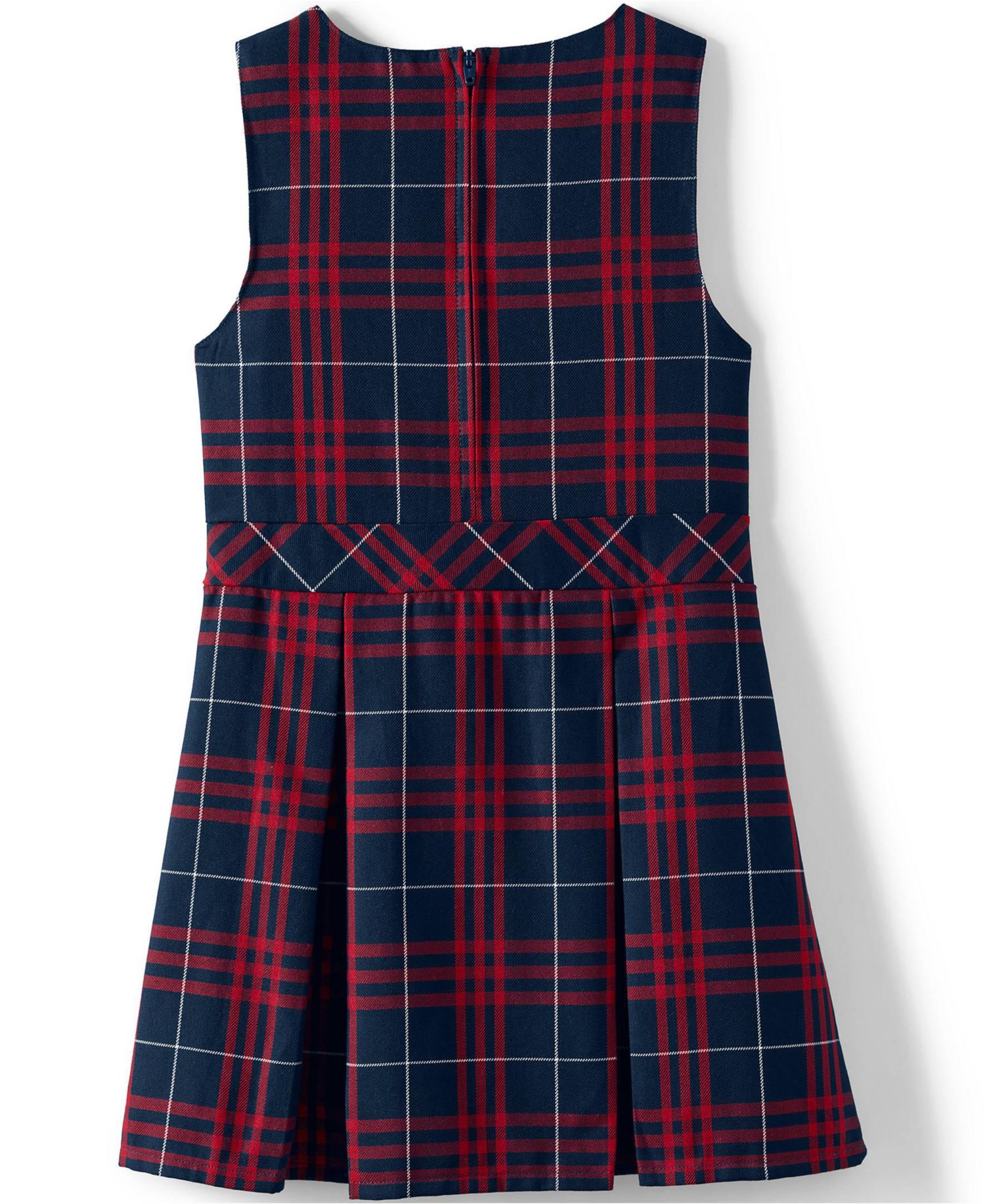 Child School Uniform Girls Plus Plaid Jumper Dress Top of Knee
