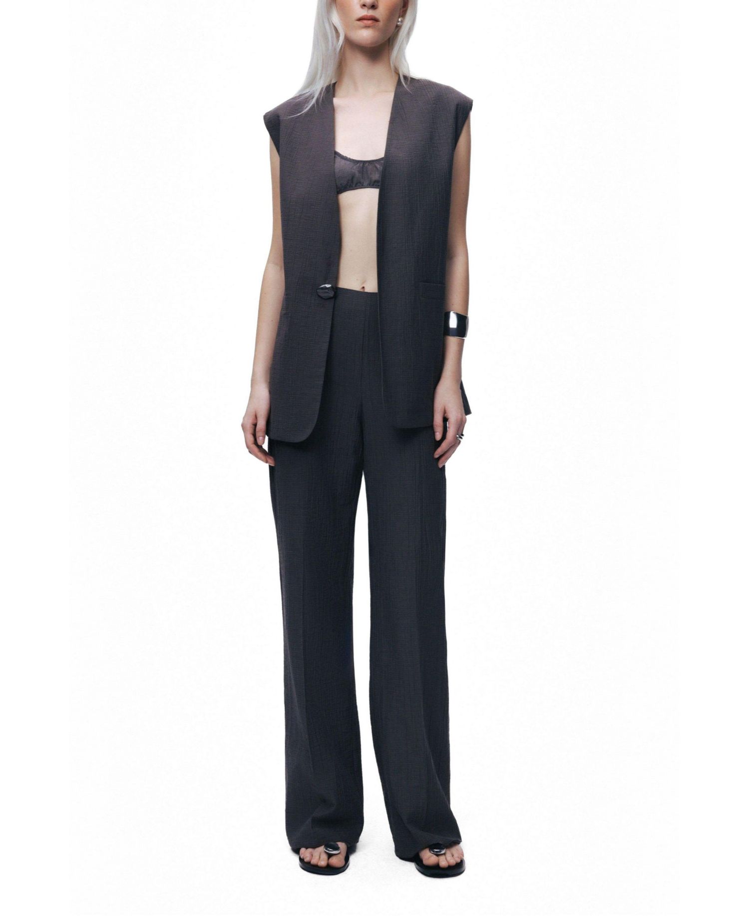 Women's High-Waisted Wide-Leg Pull-On Cotton-Blend Pants