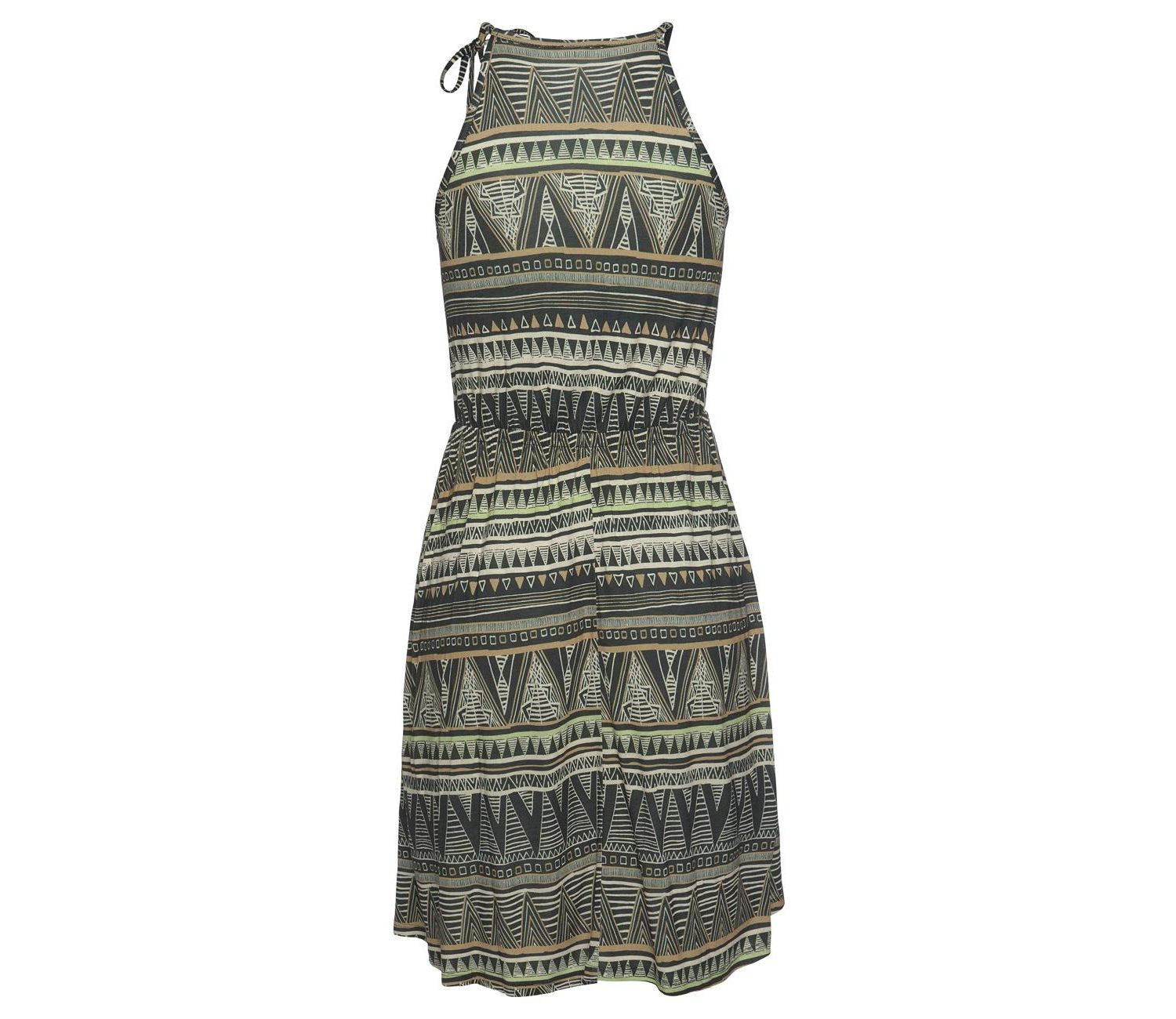 Women's Viscose Printed Cut Out Cutout Elastic-Waist Short Dress