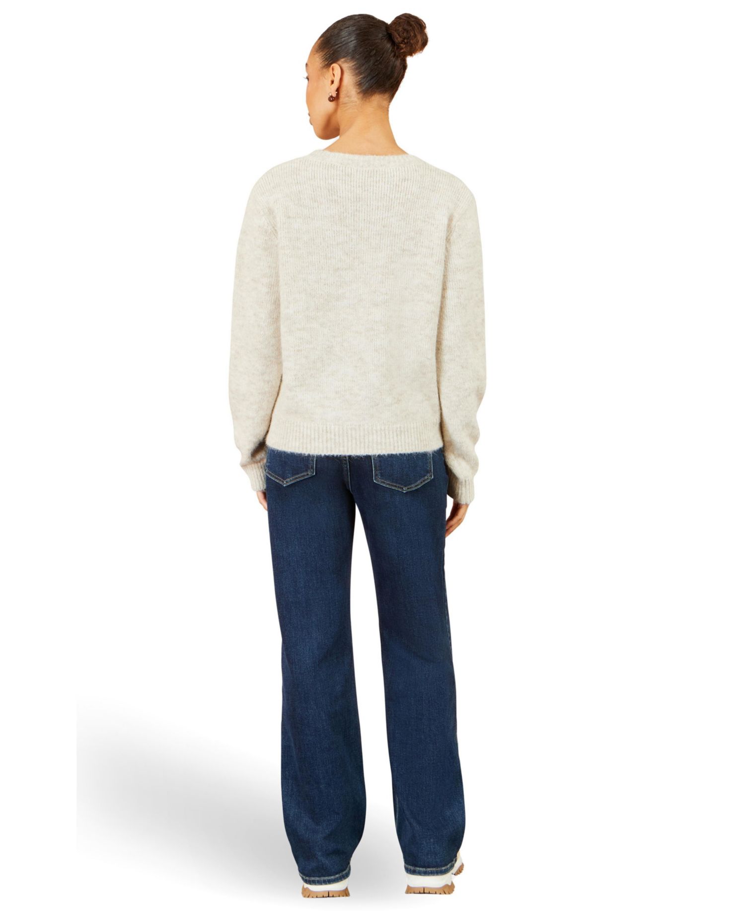 Women's Patch Floral Embroidered Relaxed Pullover