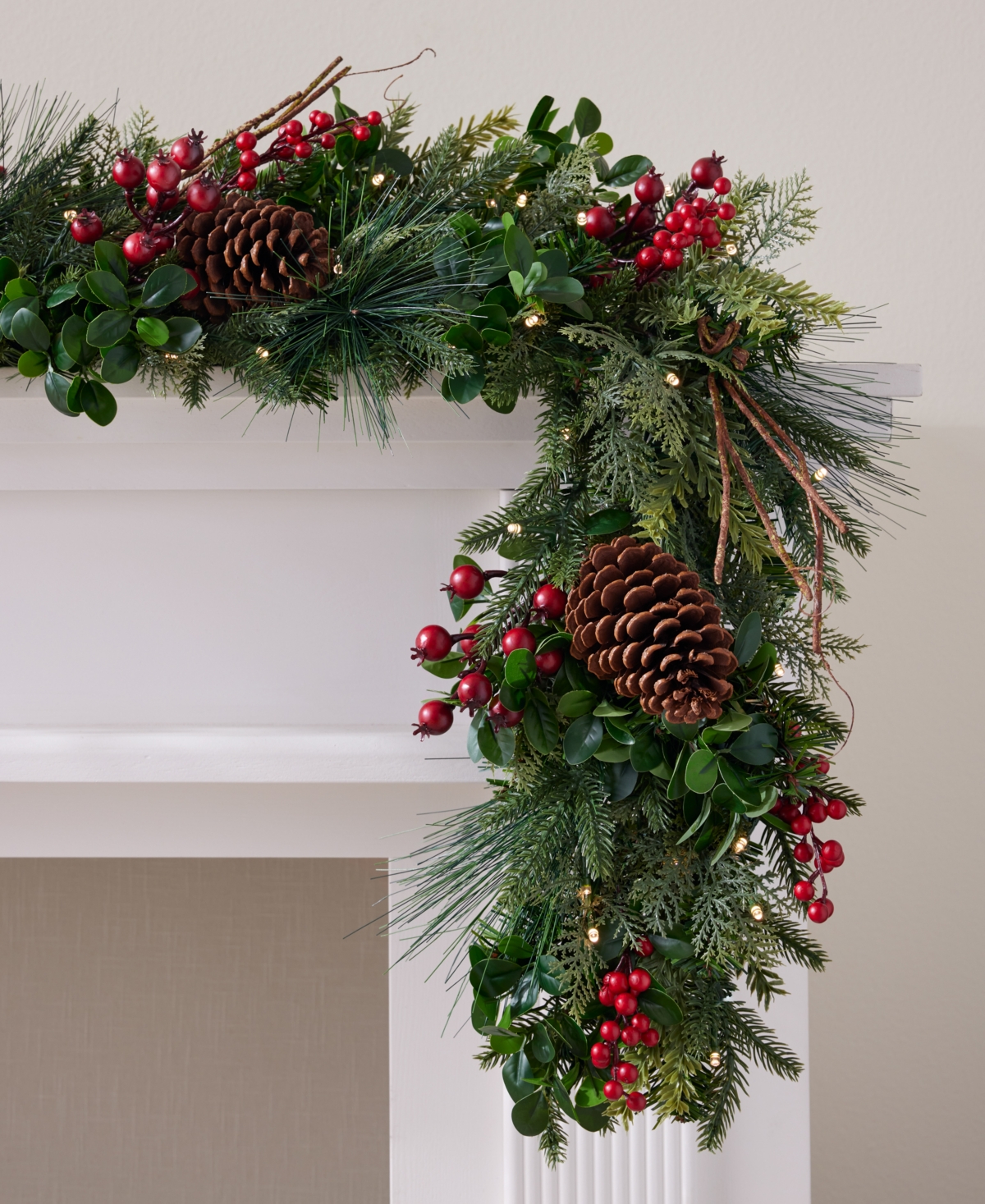 Balsam Hill Boxwood Berries 6' Led Garland