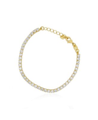 CZ Tennis Bracelet 14K Gold Plated Sterling Silver