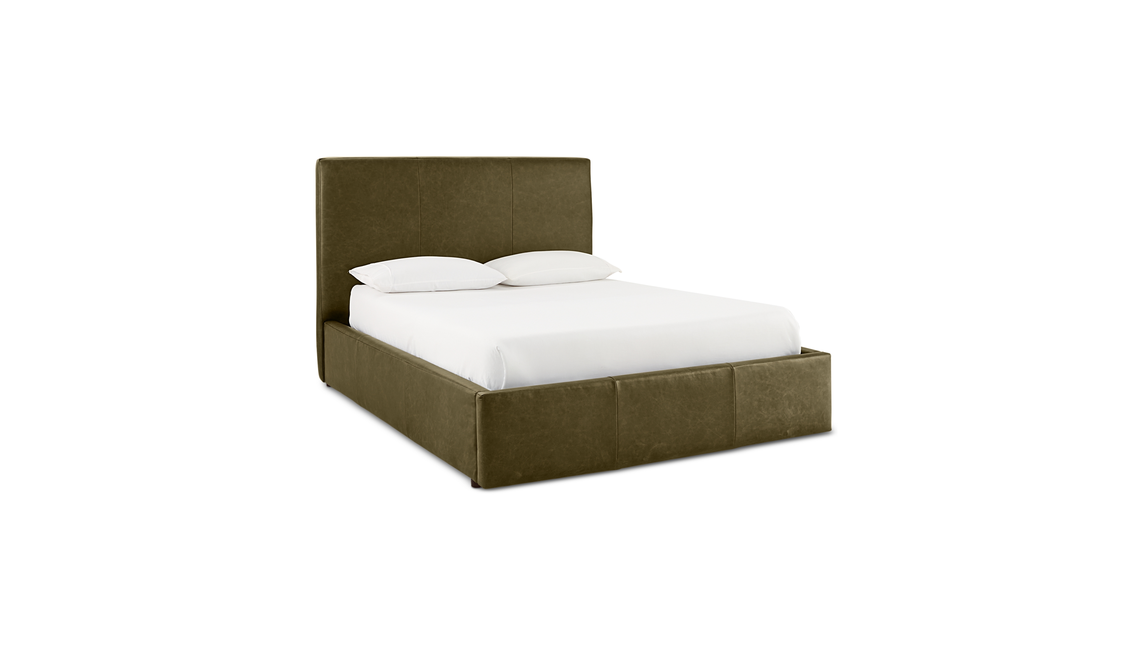 Tivie Queen Leather High-Headboard Bed