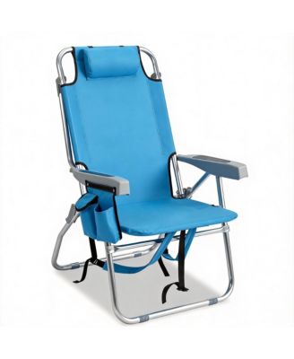 Beach Chair 5-Level Adjustable With Cooler Storage Bags