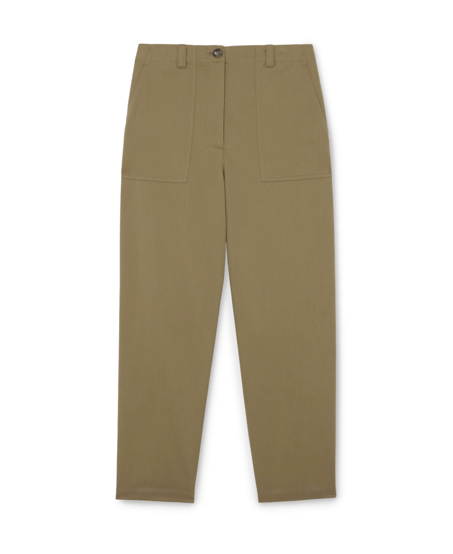 Women's Kasia High-Waist Tapered Cotton-Blend Trousers