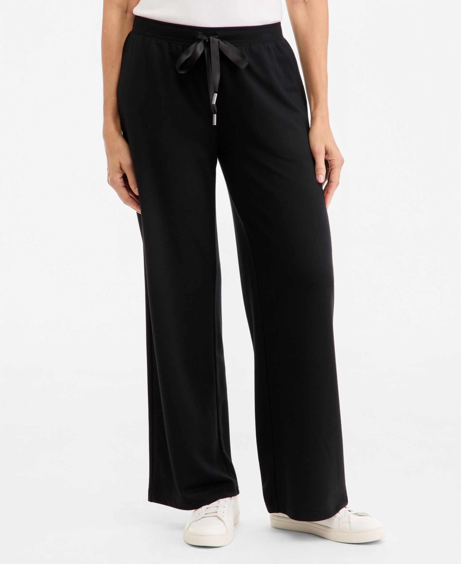 Petite LuxLounge Wide-Leg Drawstring Sweatpants