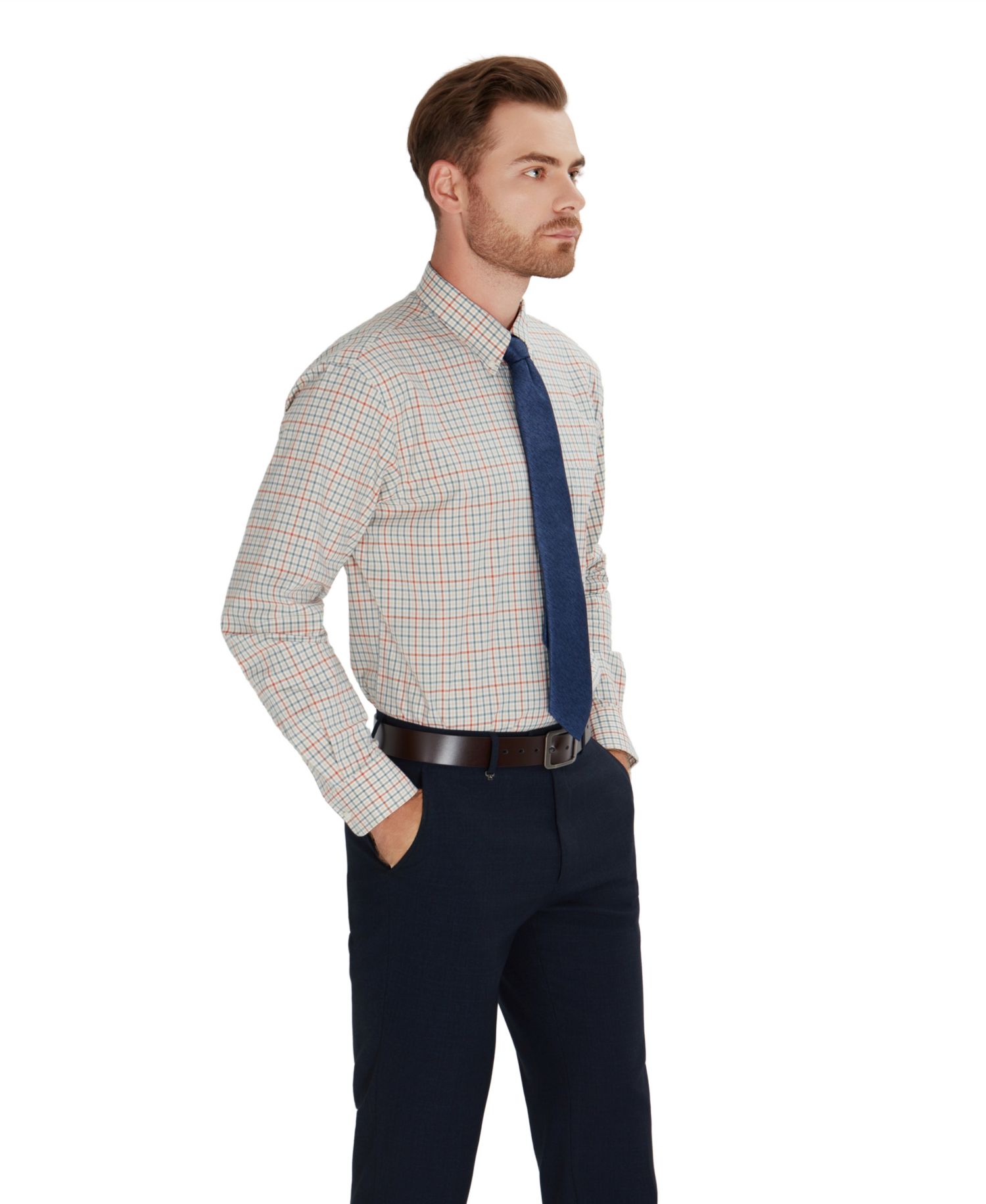 Men's Regular-Fit Harrington Plaid Dress Shirt